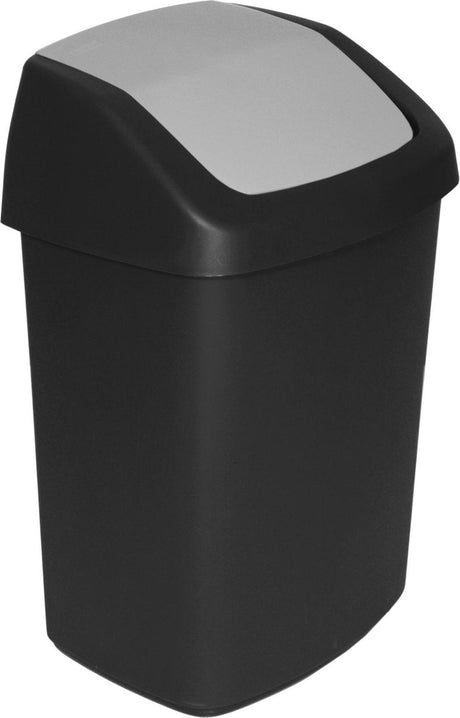 Curver Swing-Serie – Abfallbehälter – 25 l – Schwarz – Silber