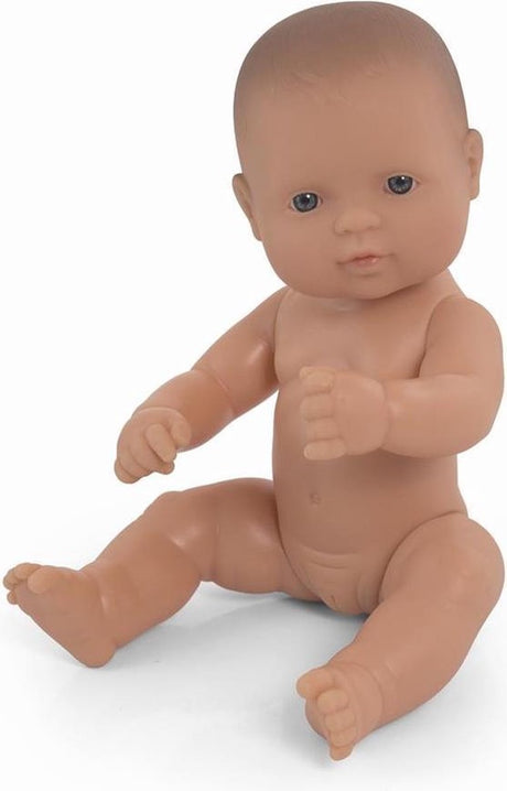 Miniland Babypuppe – Europäisches Mädchen 32 cm – mit Vanilleduft – wasserfest – 10 Monate
