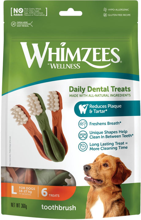Whimzees Zahnbürste Star L – Kausnacks – Hund – 14,5 cm – 6 Stk