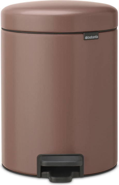 Brabantia Newicon Abfallbehälter – 5 Liter – Badezimmer – Satin Taupe