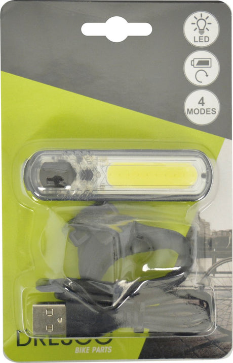 DRESCO Voorlicht COB LED USB charging 60 Lumen Black