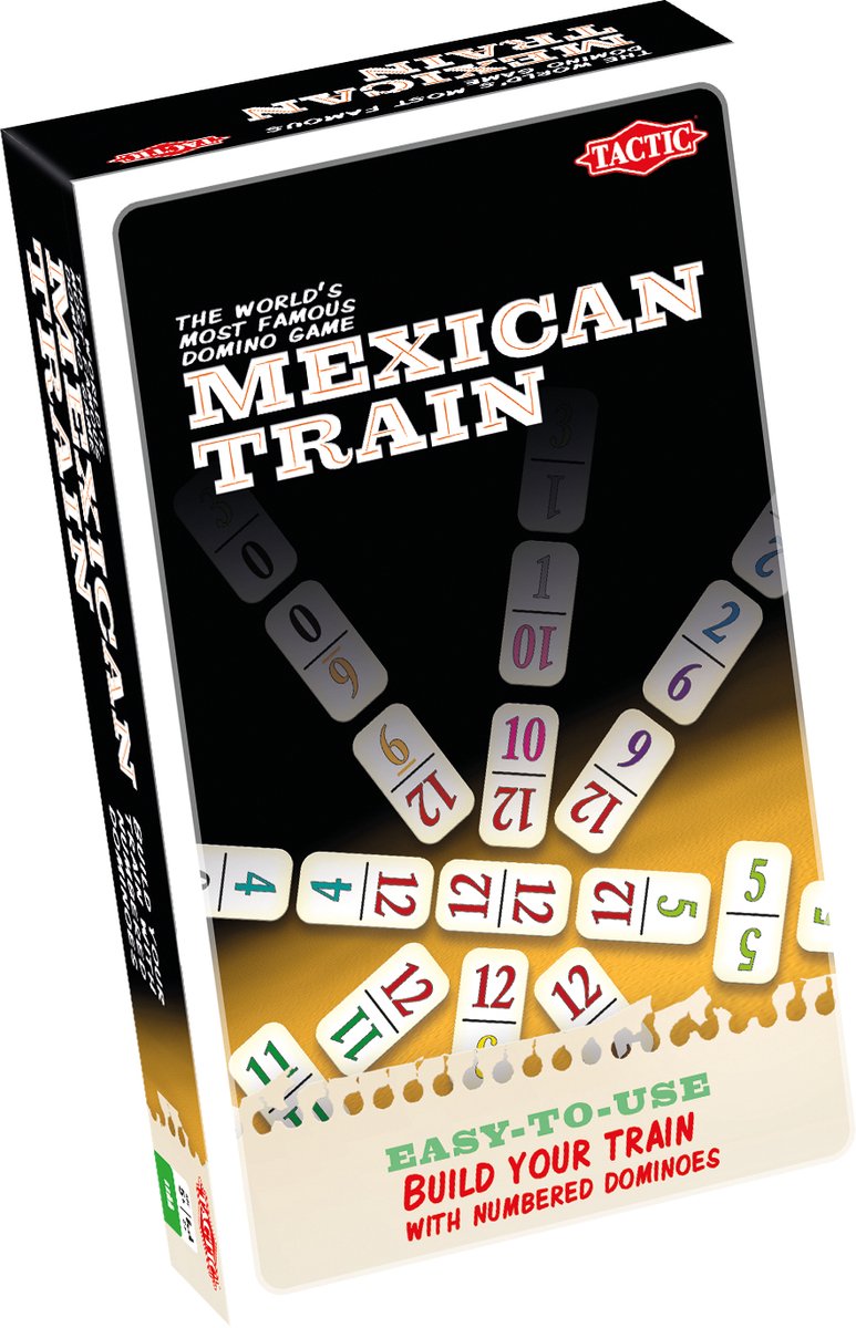 Tactic Mexican Train – Brettspiel – Kompaktausgabe – klassisches Dominospiel – ab 7 Jahren – 2 oder mehr Spieler