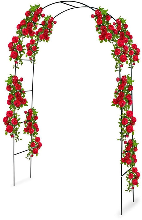 Kinzo Rosenbogen Metall 240 x 140 cm – Rosenpflanzenstütze für Kletterpflanzen – Gartenbogen und Pflanzenklettergerüst – Kletterpflanzenführer