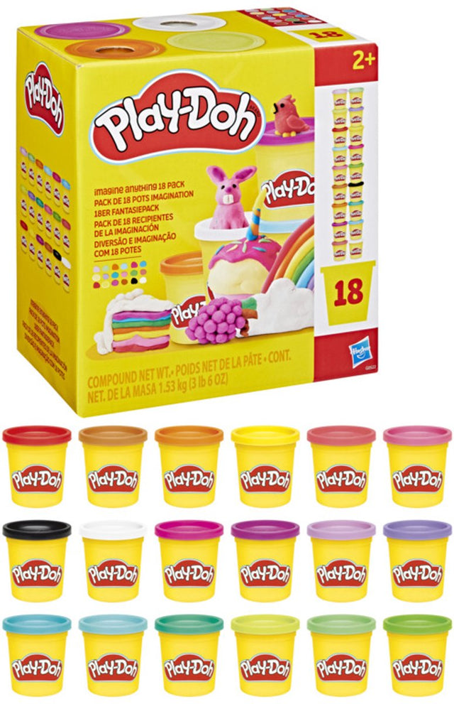 Play-Doh Imagine But Touch 18er-Pack – Kinder aus Modelliermasse – Play-Doy-Gläser aus Ton – 18 verschiedene Farben