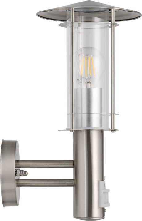 Eglo lisio - wandlamp buiten - bewegingssensor - 1 lichts - rvs - helder