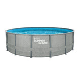 Summer Waves Schwimmbad Elite Rahmen 488 x 122 cm Naturrattan + Filterpumpe