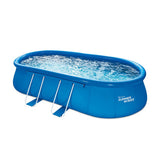 Sommerwellen-Schwimmbecken Schnellset oval 610 x 366 x 122 cm + Filterpumpe