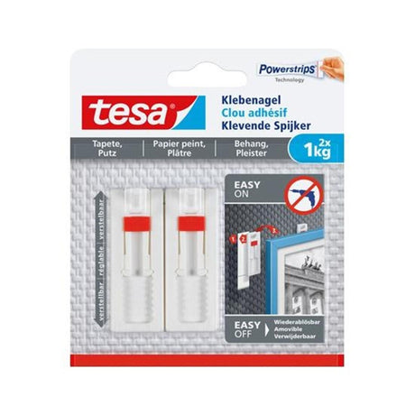 Tesa selbstklebende Nagel-Powerstrips 1 kg verstellbar