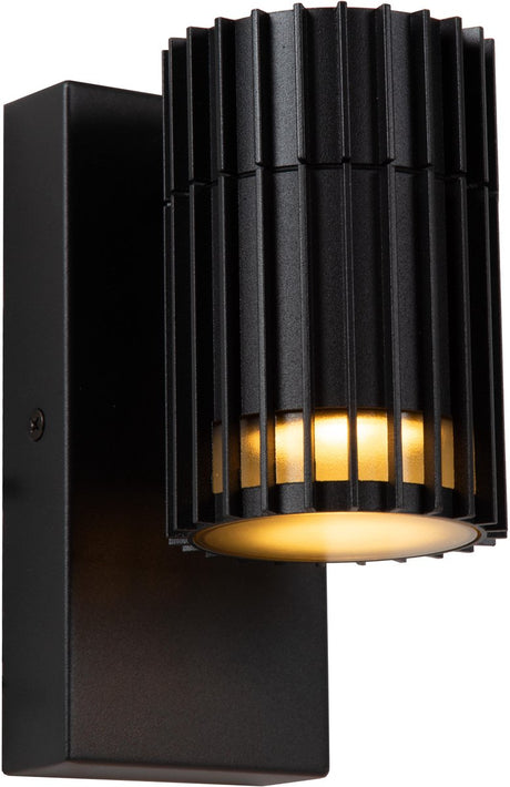 Lucide timbala - wandspot wandlamp binnen buiten - 1xgu10 (mr16) - ip44 - zwart - essential