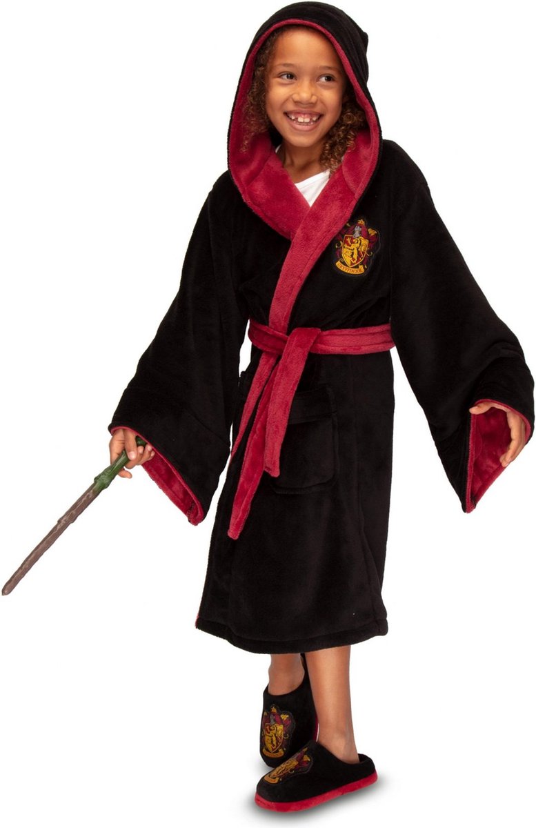 Harry Potter Bademantel Gryffindor mit Kapuze, übergroße Kinderserie, Unisex, 13–15 Jahre (XL)
