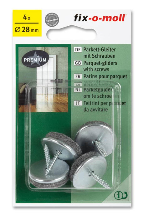 Fix-o-moll Parkettgleiter Wolle rund 28mm 4 Stück