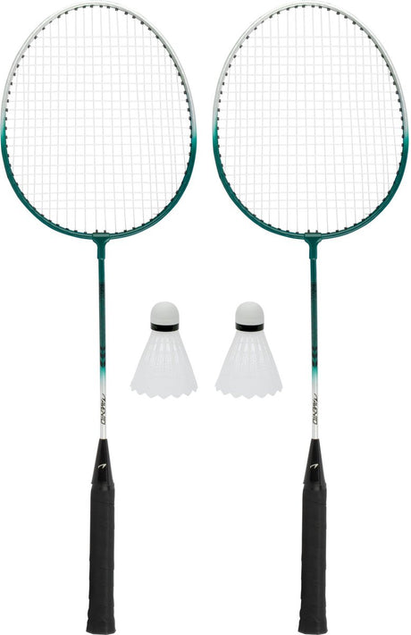 Avento - Power-Speed-Badminton-Set - Stahl - Silbergrün - 2er-Set
