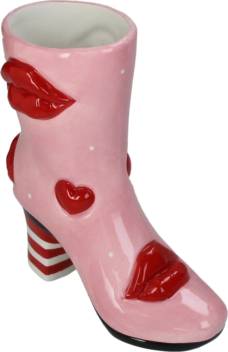 Hd collection vase boot lips stoneware multi 19.5x8.5x23cm