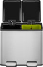 Eko - Essential geteilter Recycler-Treteimer 10+10 Liter - Edelstahl - mattierter Edelstahl - Abfalleimer