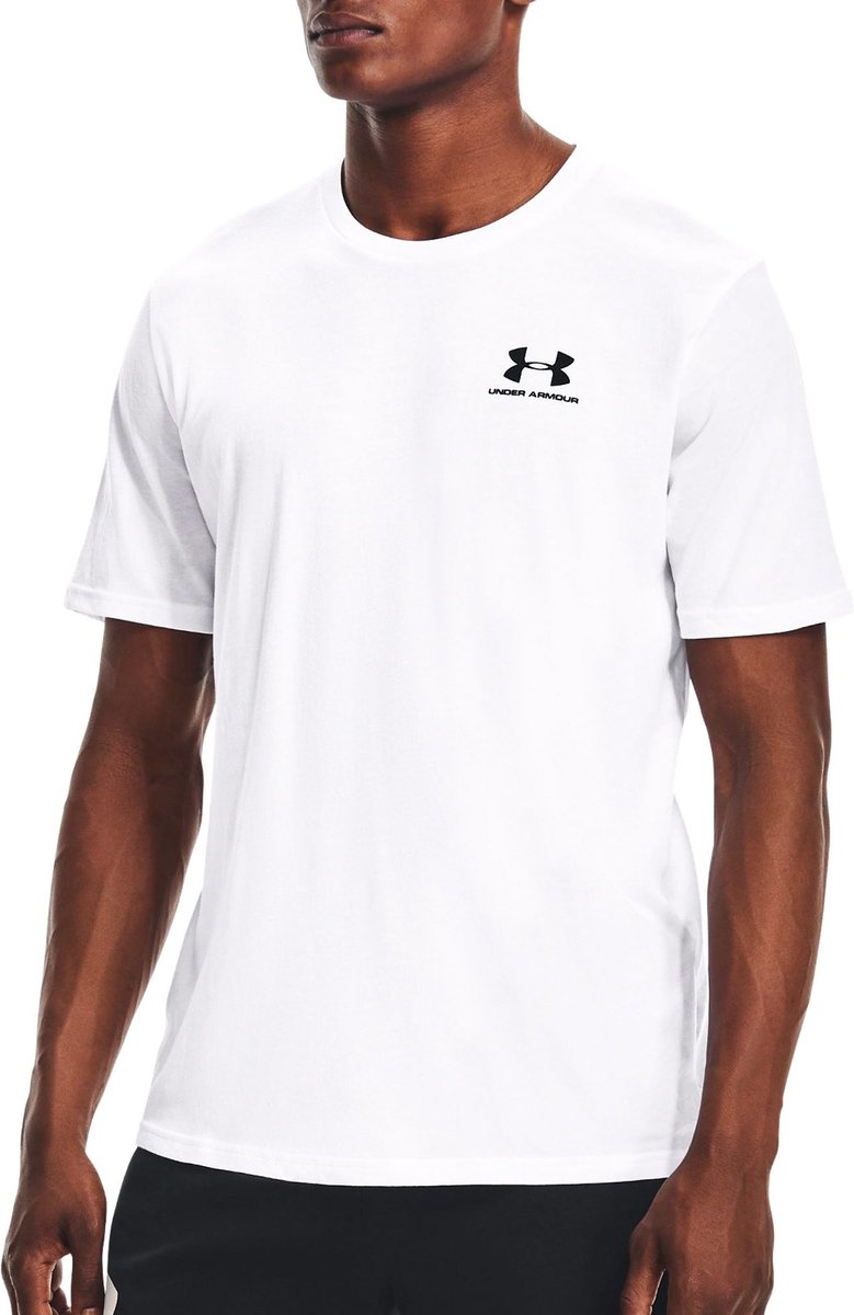Under Armour UA M Sportstyle LC SS-WHT Herren-Sportshirt – Weiß – Schwarz
