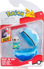 Jazwares Pokemon – Clip 'n' Go Oshawott mit Tauchball
