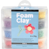 Schaumton groß, verschiedene Farben, 8x20 gr 1 Box
