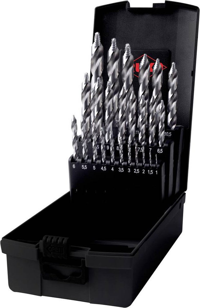 Ruko 259215ro HSS-G Spiralbohrer-Set 25-teilig DIN 338 Dreikantschaft 1 Satz(e)