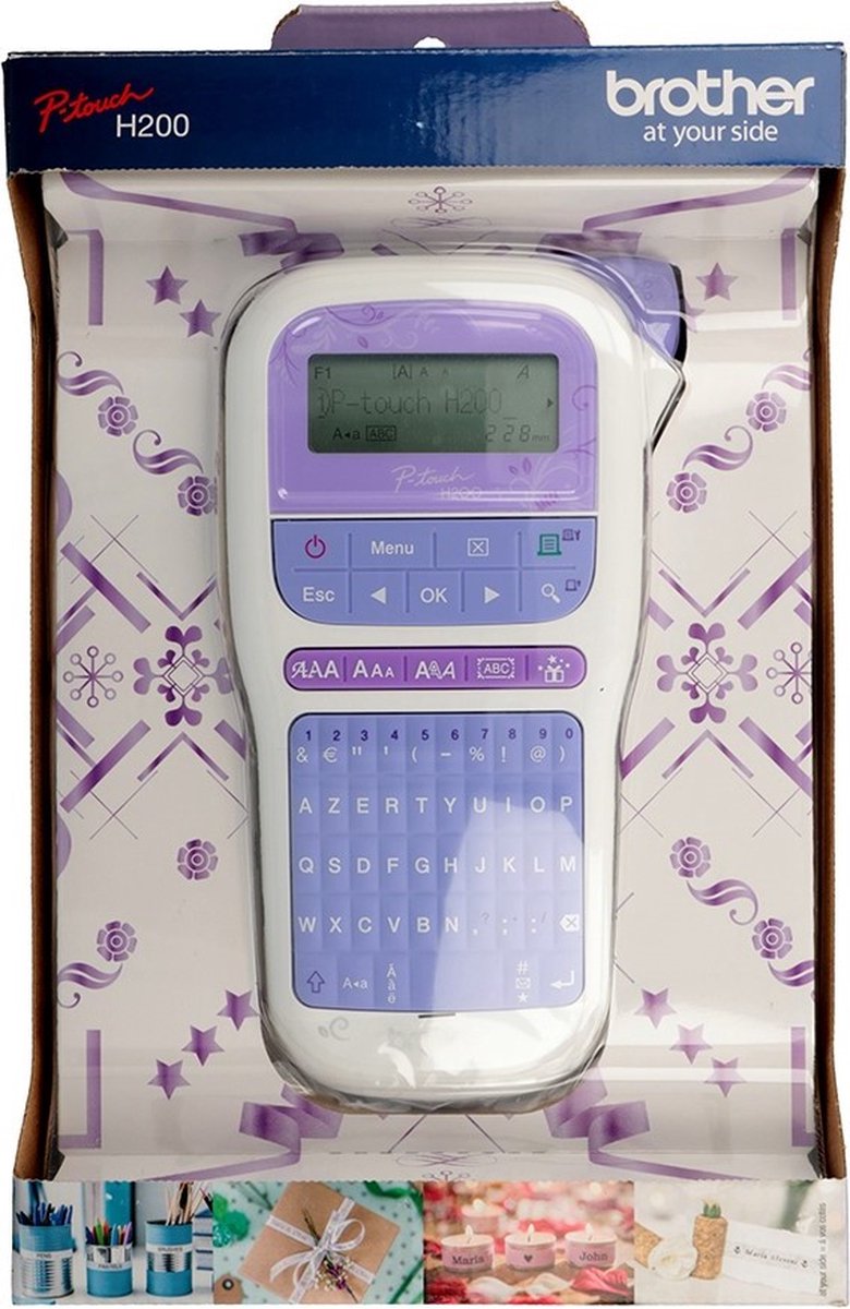 Brother P-Touch H200 Etikettendrucker, geeignet für Etiketten: TZE 3,5 mm, 6 mm, 9 mm, 12 mm – Azerty