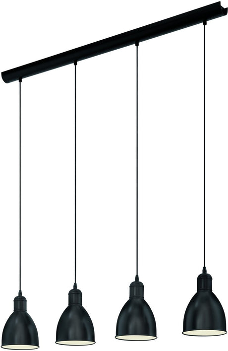 Eglo priddy hanglamp - e27 - 97,5 cm - zwart wit