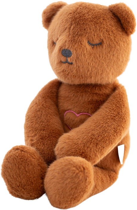 Lulla Puppe Lulla Bär Schlafkuscheltier braun – mit natürlicher Herzschlagatmung – Einschlafhilfe – wirkt bis zu 12 Stunden – hypoallergen waschbar – für Baby, Frühchen