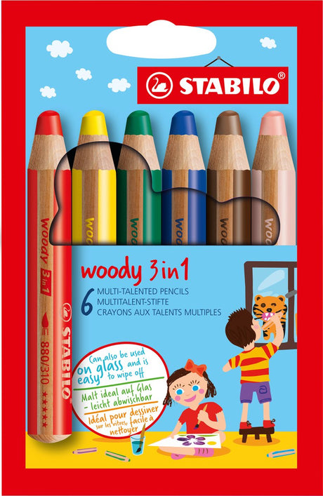 Stabilo Buntstifte Woody 6 Stück im Etui