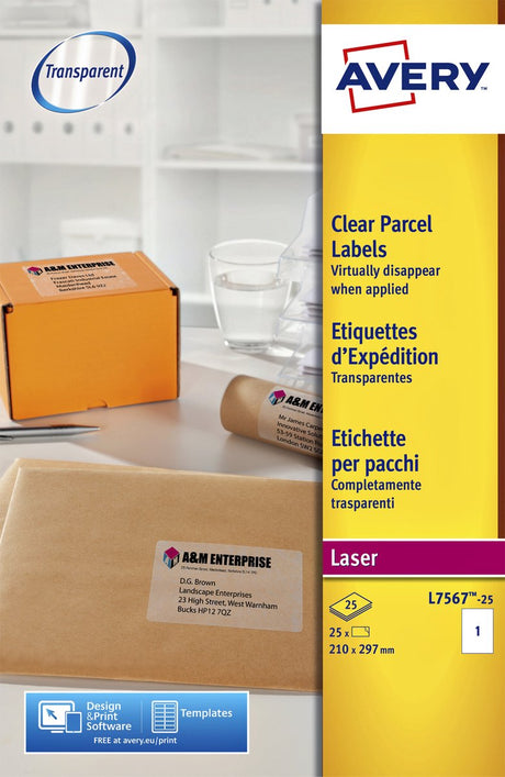 Avery - Etiketten - langlebig - A4 (210 x 297 mm) - 25 Stk. (1 Bögen x 25) (l7567-25)