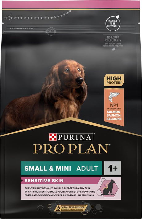 Pro Plan Small Mini Adult Sensitive Skin – Trockenfutter für Hunde – Lachs – 3 kg