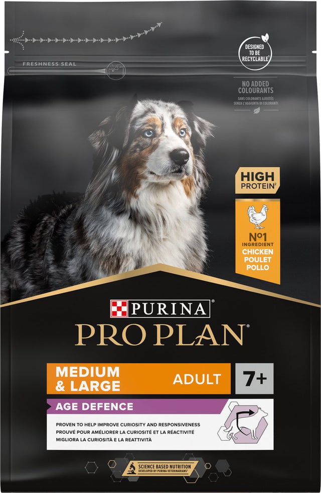 Pro Plan Medium Large Adult 7+ (Senior) Age Defense – Trockenfutter für Hunde – Huhn – 3 kg
