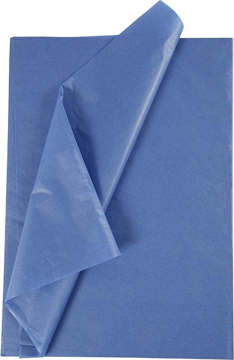 Creativ Company Seidenpapier – Seidenpapier – Krepppapier – Seidenpapier – Blau – Verpacken – Dekorieren – Basteln – 50 x 70 cm – 14 Gramm – 25 Blatt