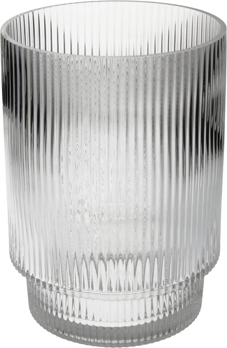 Hd collection vaas stripe glas 16x16x22cm