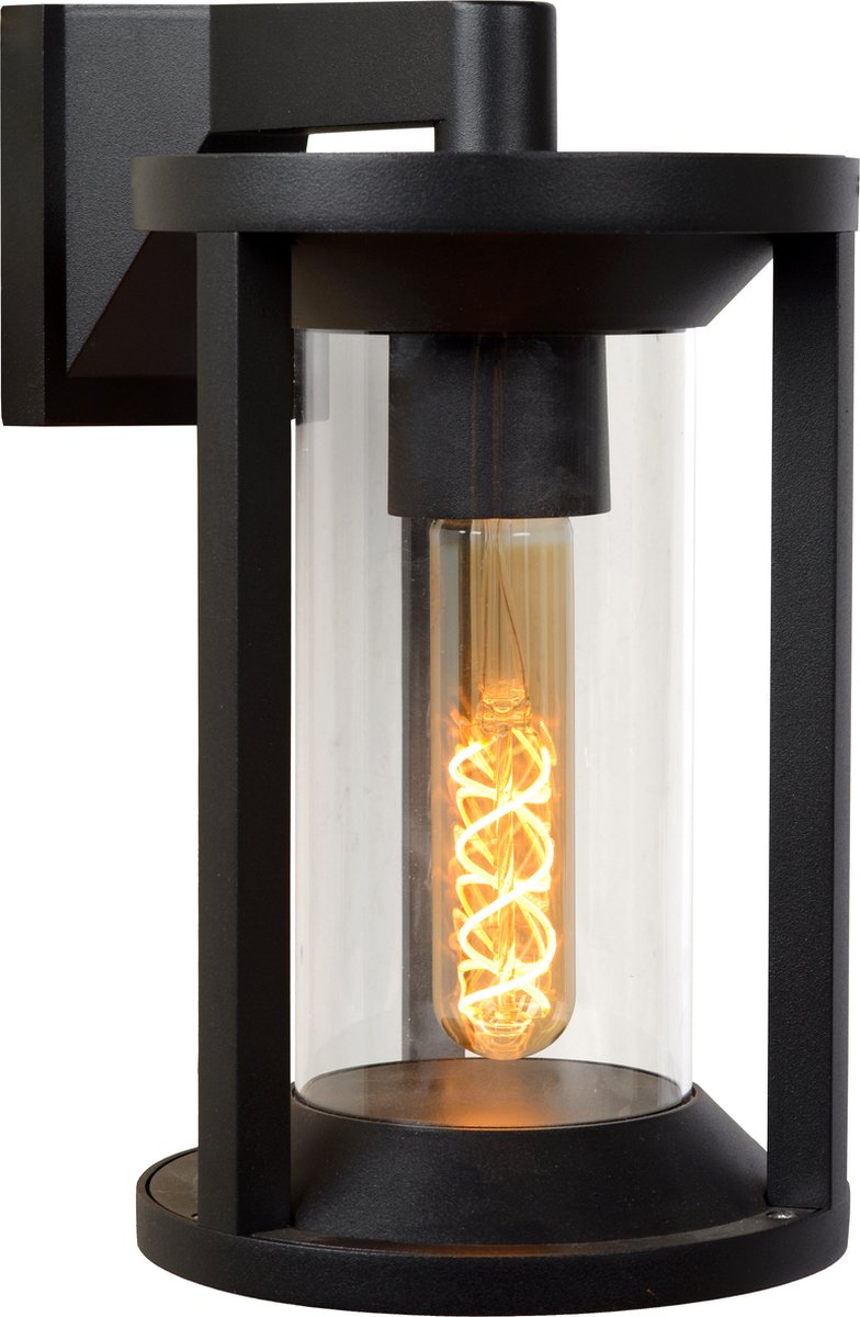 Lucide cadix - wandlamp binnen buiten - 1xe27 - ip65 - zwart