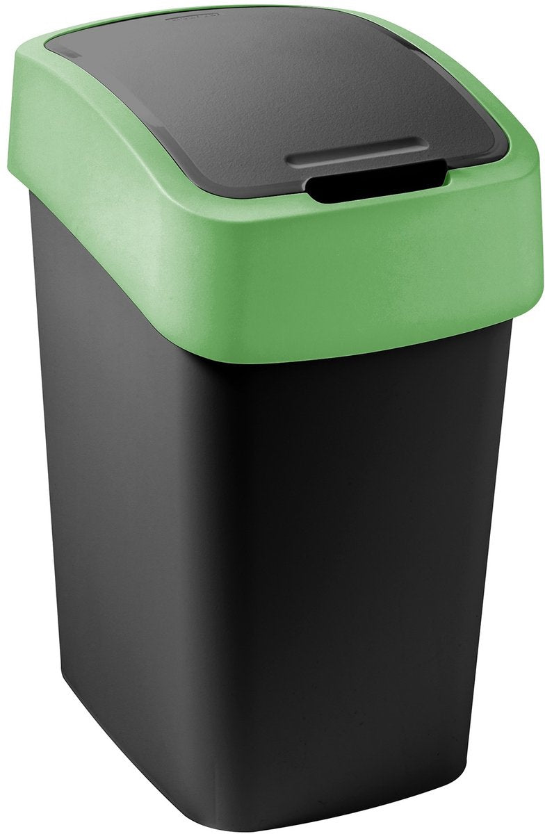 Curver flip-bin afvalbak zwart groen 9l