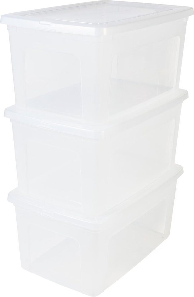 Iris clearbox opbergbox - 50l - kunststof - transparant - set van 3