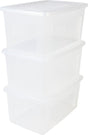 Iris clearbox opbergbox - 50l - kunststof - transparant - set van 3