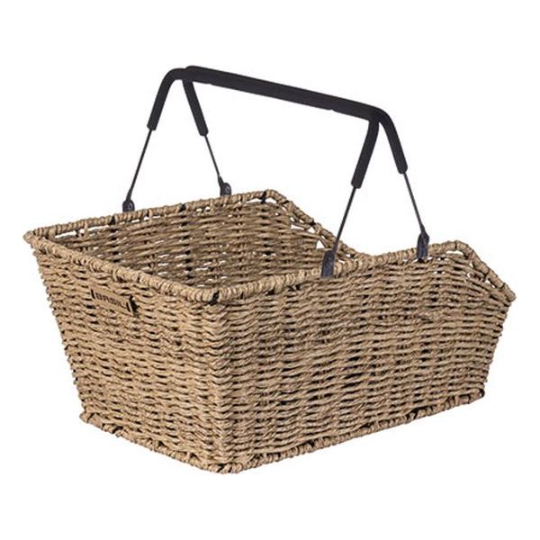 Basil Cento Rattan Look Mik - Fahrradkorb - auf der Rückseite - einschließlich Mikes System - Brown