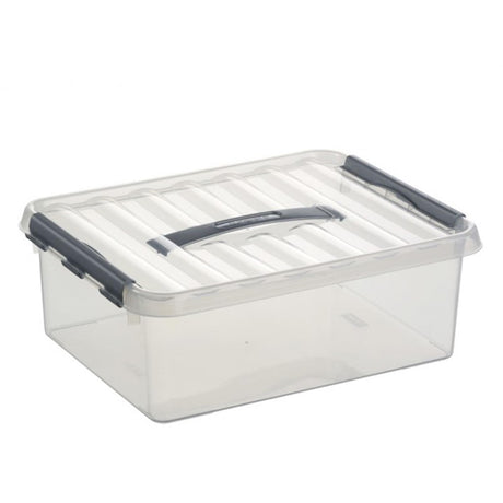 Q-line Aufbewahrungsbox 12 Liter transparentes Metall 40 x 30 x 14 cm | 2 Stk