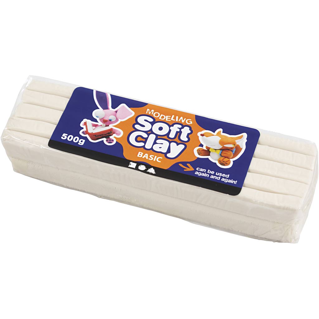 Creativ Company Weicher Ton - weiß, 500gr.