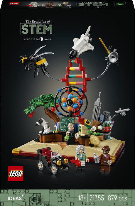 LEGO® Ideas: Die Evolution der Stimme, wissenschaftliches Geschenk für Erwachsene, Sammelmodell mit 3 Minifiguren, darunter Marie Skłodowska-Curie 21355