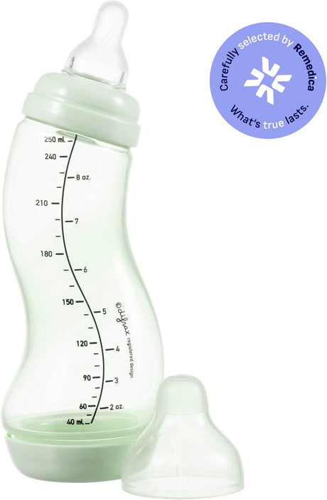 Difrax Babyflasche Natural – 250 ml – hellgrün – 1 Stück – S-Flasche – Anti-Kolik