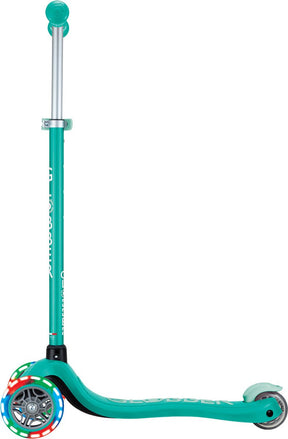 Globber 3-Rad-Roller – Primo Plus Lichter grün – grün – leuchtende Räder – höhenverstellbar – von 3 bis 9 Jahren