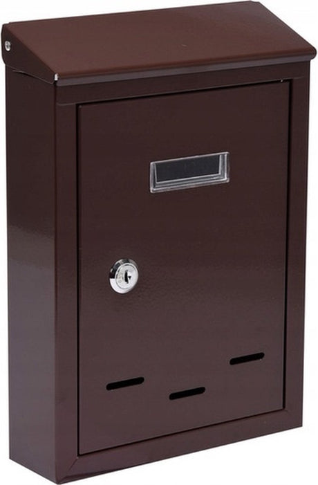 Vorel-Briefkasten mit 2 Schlüsseln – braun – 285 x 200 x 60 mm
