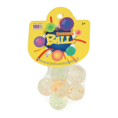 Hüpfbälle transparent gesprenkelt, 6 Stk