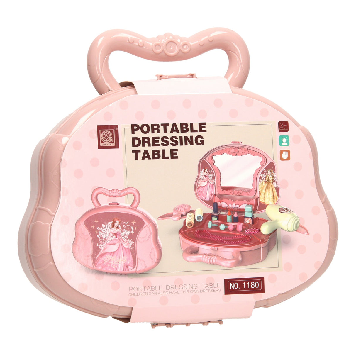 Beauty Case Schminktisch rosa im Spielkoffer