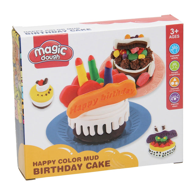 Kleiset eten verjaardagstaart - 4 kleuren klei