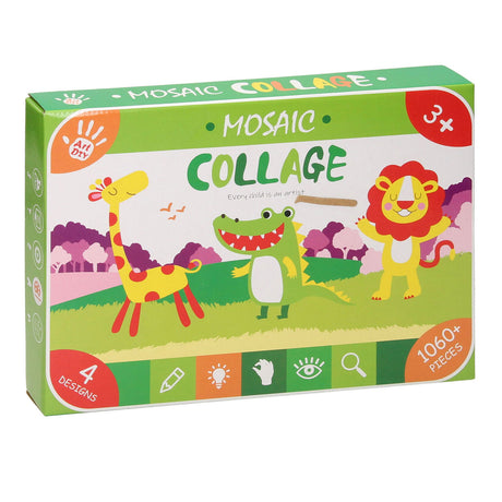 Mosaik-Collage-Bastelset mit wilden Tieren