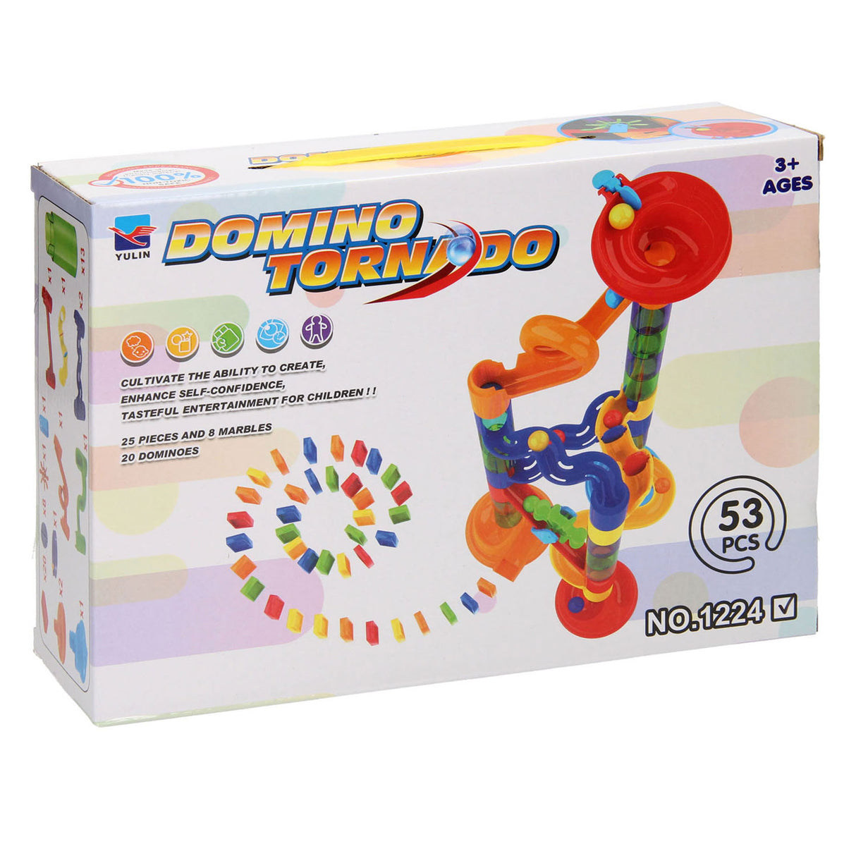 Domino-Tornado-Kugelbahn 53-tlg.
