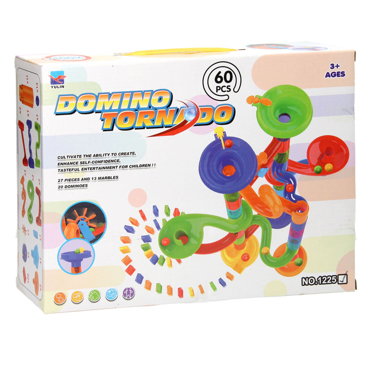 Domino-Tornado-Kugelbahn, 60-tlg.