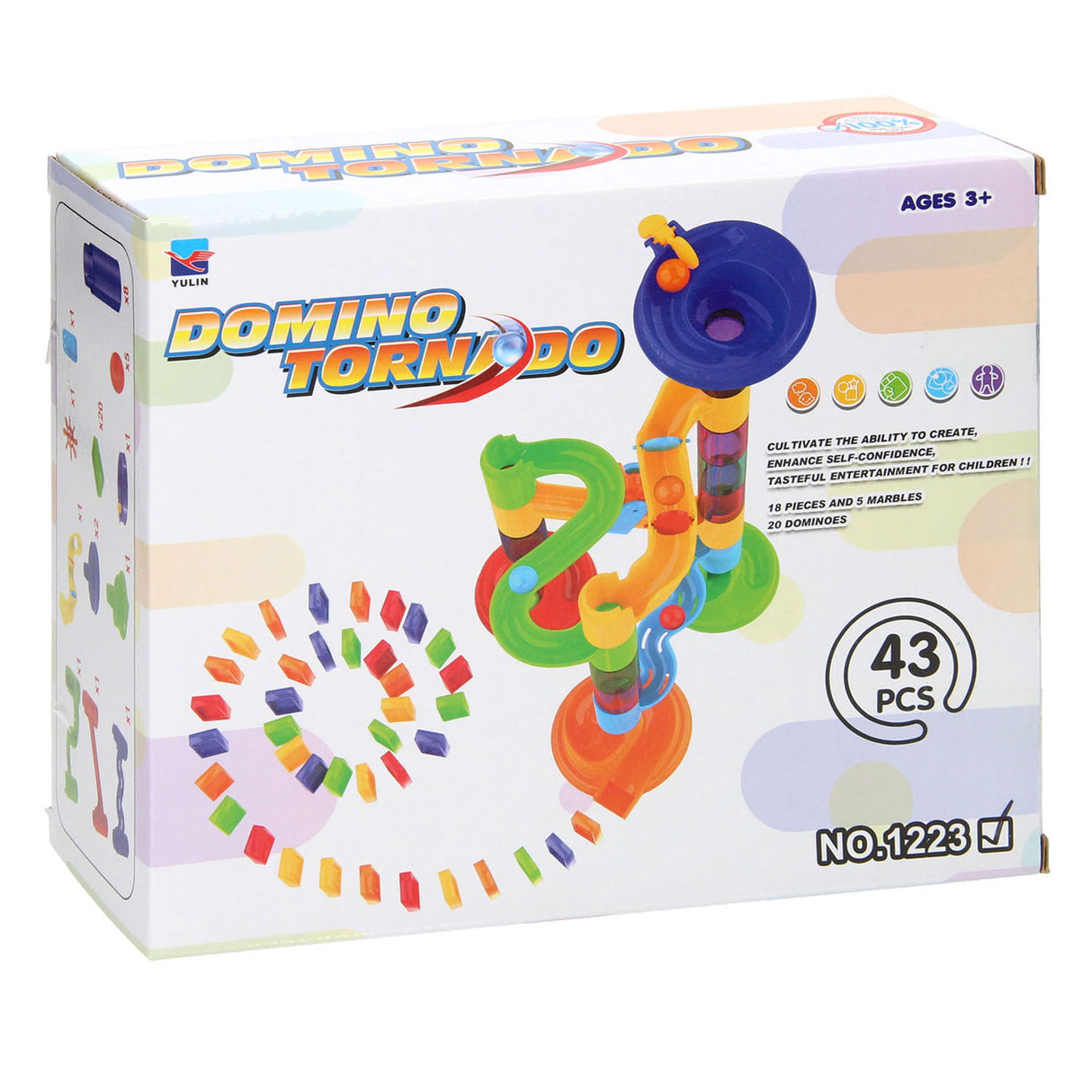 Domino-Tornado-Kugelbahn 43-tlg.