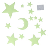 Im Dunkeln leuchtender Mond und Sterne